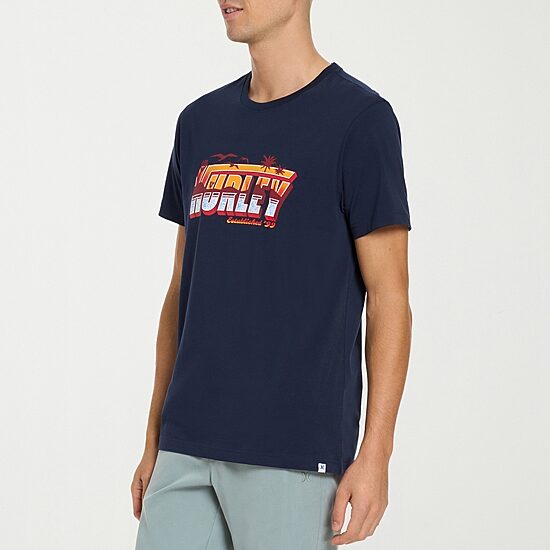 Hurley Mens Crew Neck Short Sleeve Regular Fit Graphic T-Shirt