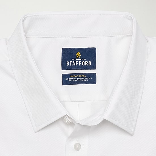 Stafford Big & Tall Advanced Performance Sweat Repel Mens Regular Fit Stretch Fabric Wrinkle Free Long Sleeve Dress Shirt