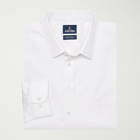 Stafford Big & Tall Advanced Performance Sweat Repel Mens Regular Fit Stretch Fabric Wrinkle Free Long Sleeve Dress Shirt