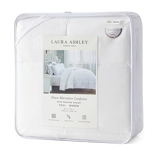 Laura Ashley All Seasons Down Alternative Comforter With Printed Gusset