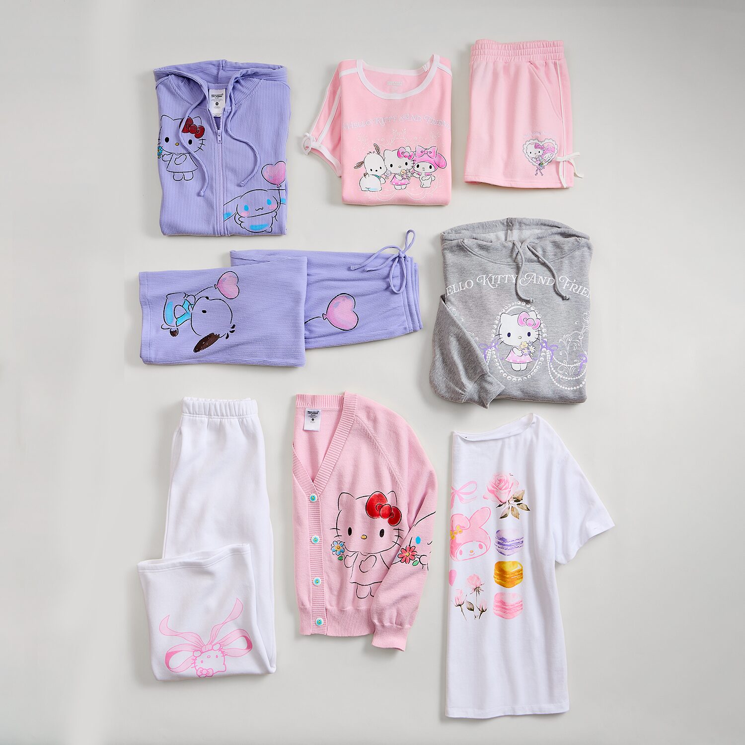 Womens V Neck Long Sleeve Button Hello Kitty Juniors Cardigan