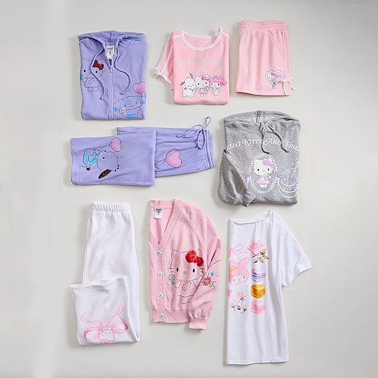Womens Juniors Straight Mid Rise Hello Kitty Pull-On Pant