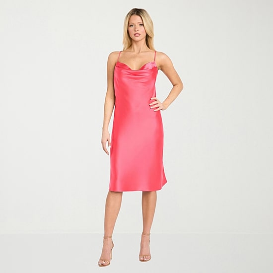 Morgan & Co. Womens Juniors Sleeveless Midi Slip Dress