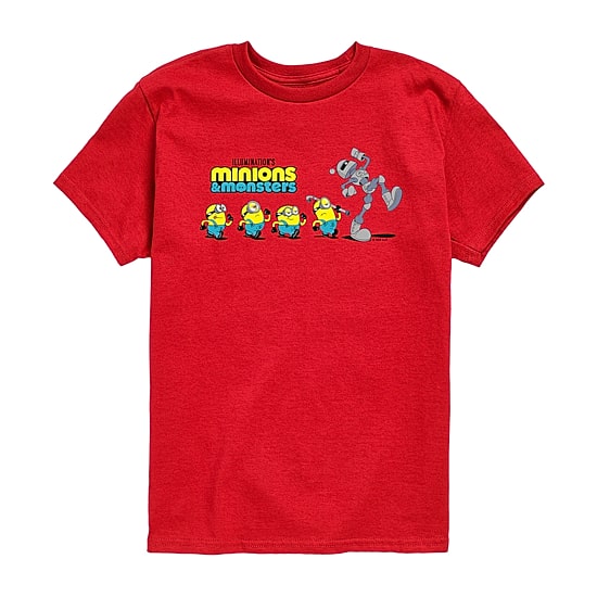 Robot Little & Big Kid Boys Crew Neck Short Sleeve Regular Fit Minions Graphic T-Shirt
