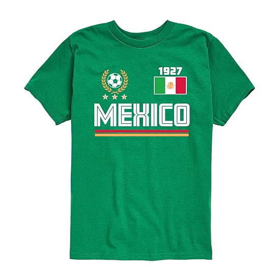 Mexico Soccer Little & Big Kid Boys Crew Neck Short Sleeve Regular Fit Graphic T-Shirt