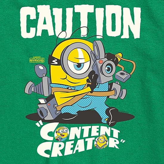 Caution Content Creator Little & Big Kid Boys Crew Neck Short Sleeve Regular Fit Minions Graphic T-Shirt