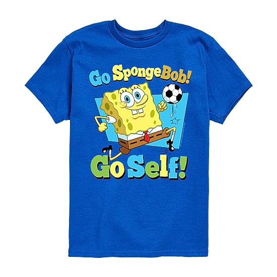 Soccer Go Self Little & Big Kid Boys Crew Neck Short Sleeve Regular Fit Spongebob Graphic T-Shirt