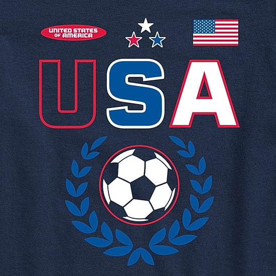 Usa Soccer Little & Big Kid Boys Crew Neck Short Sleeve Regular Fit Graphic T-Shirt
