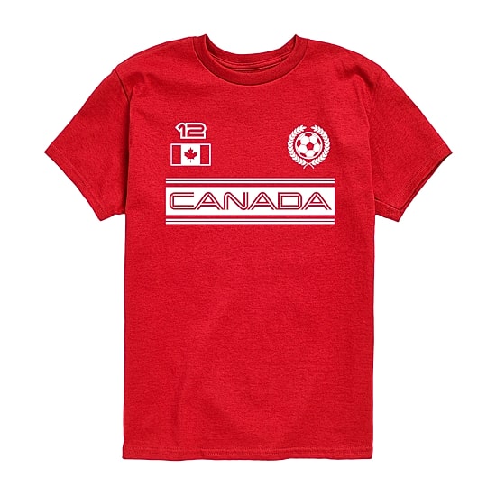 Canada Soccer Little & Big Kid Boys Crew Neck Short Sleeve Regular Fit Graphic T-Shirt