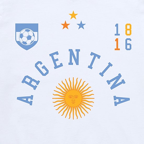 Argentina Soccer Little & Big Kid Boys Crew Neck Short Sleeve Regular Fit Graphic T-Shirt