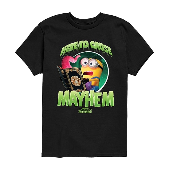 Mayhem Little & Big Kid Boys Crew Neck Short Sleeve Regular Fit Minions Graphic T-Shirt