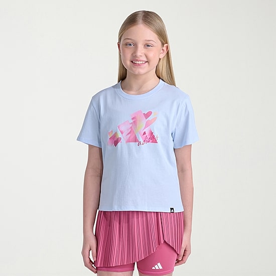 adidas Big Kid Girls Crew Neck Short Sleeve Regular Fit Graphic T-Shirt