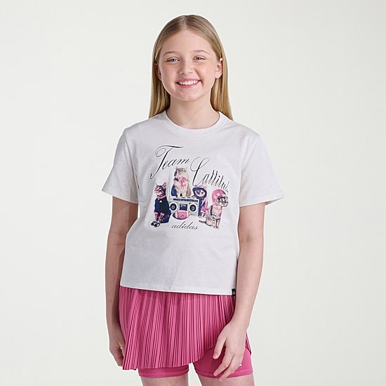 adidas Big Kid Girls Crew Neck Short Sleeve Regular Fit Graphic T-Shirt