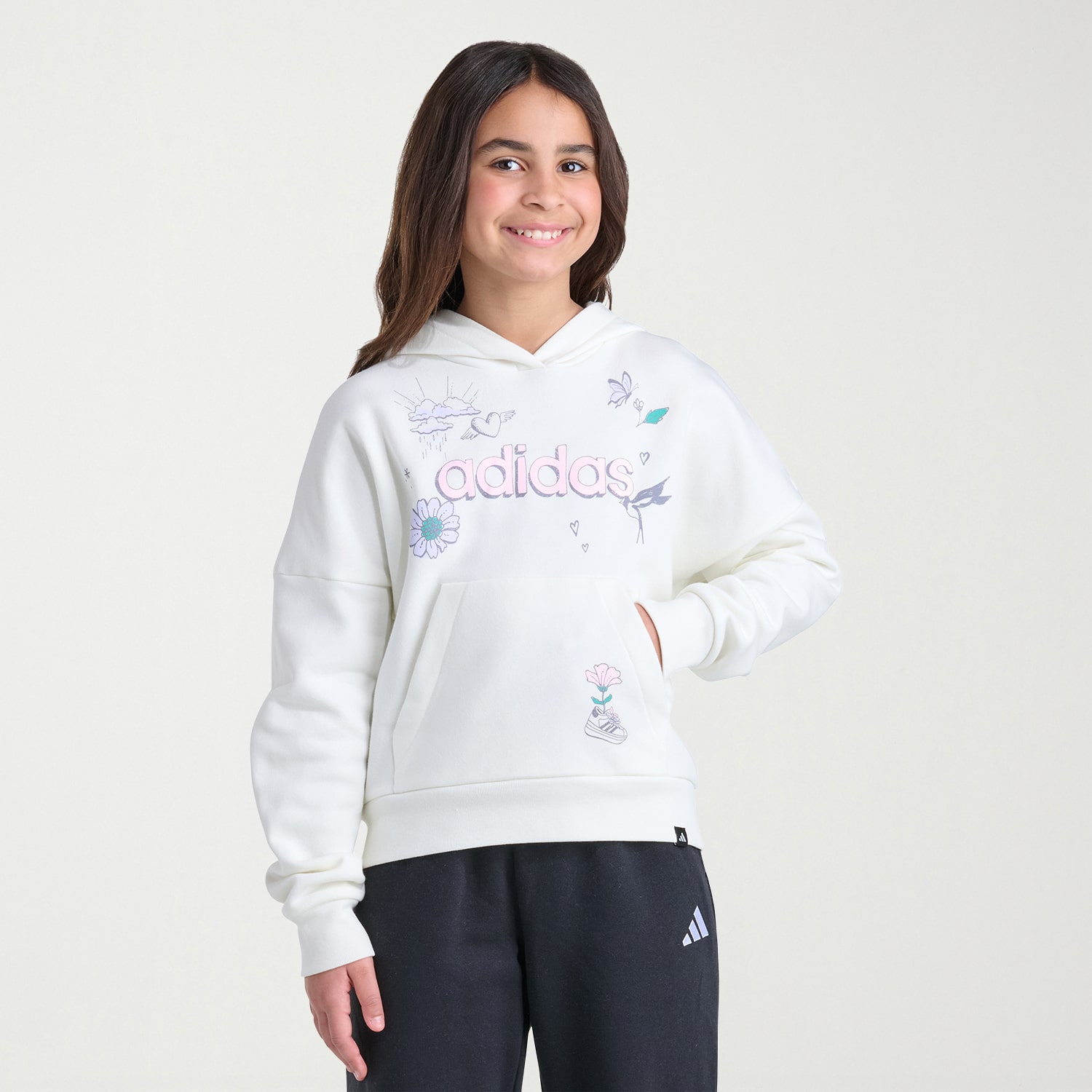 adidas Big Kid Girls Long Sleeve Active Hoodie