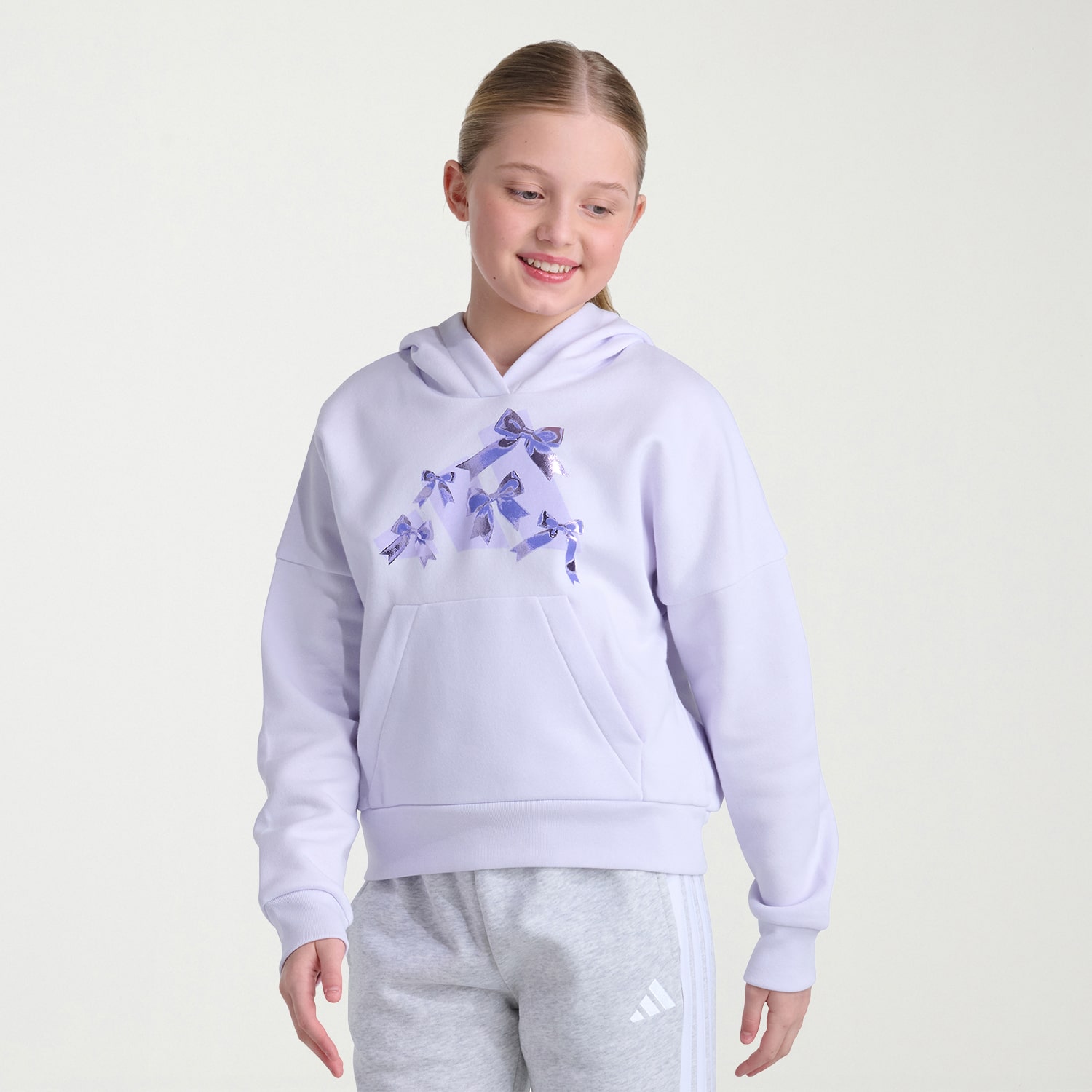 adidas Big Kid Girls Long Sleeve Active Plus Hoodie