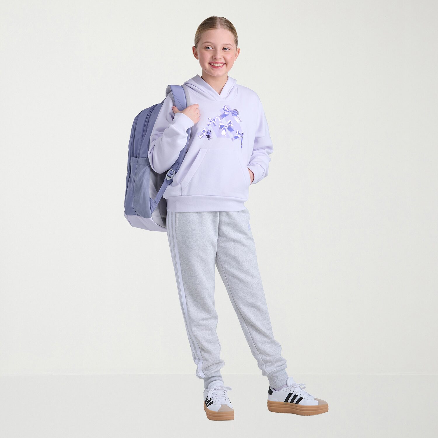 adidas Big Kid Girls Long Sleeve Active Plus Hoodie