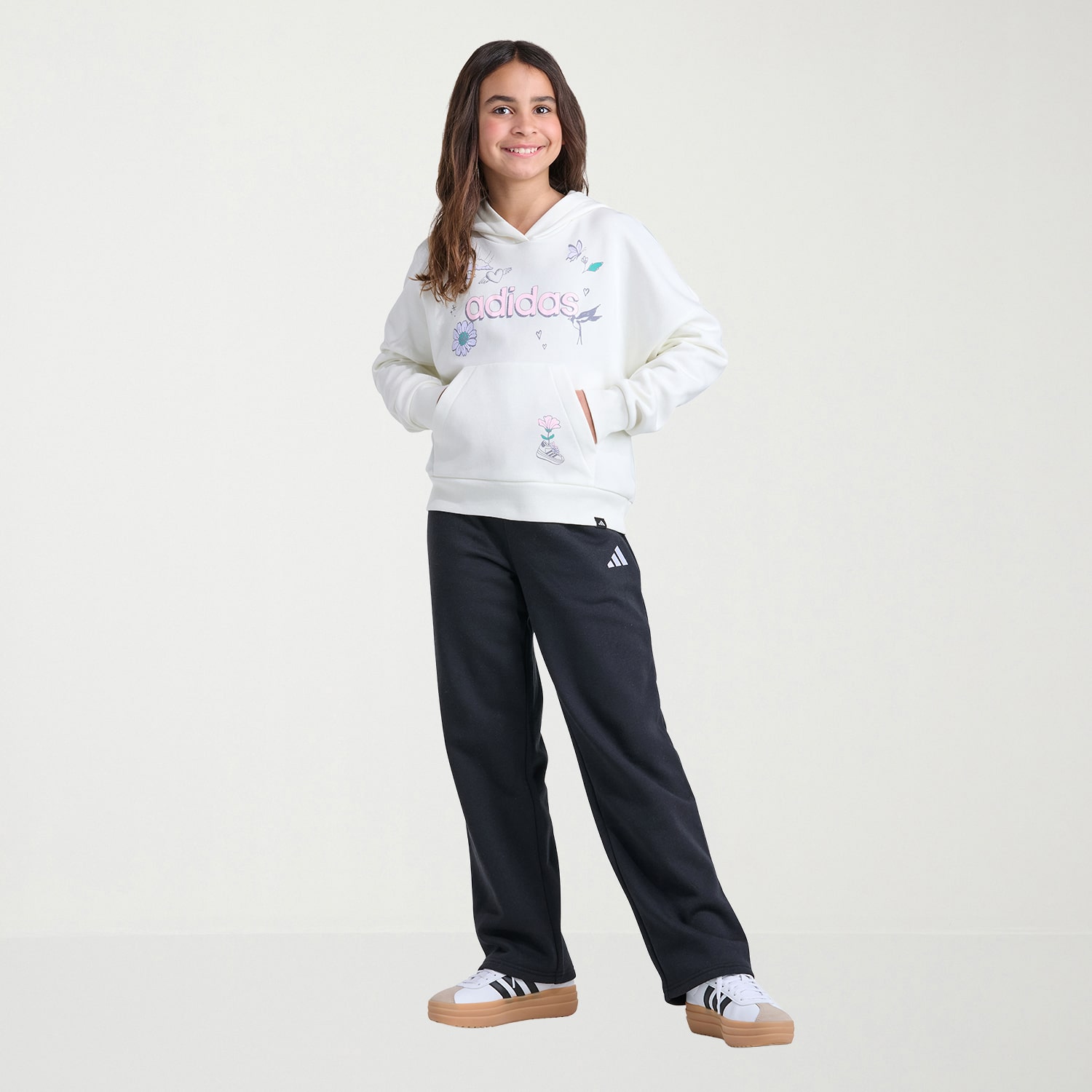 adidas Big Kid Girls Long Sleeve Active Plus Hoodie