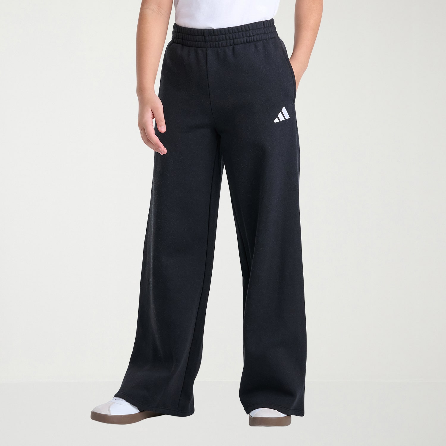 adidas Big Kid Girls Mid Rise Wide Leg Regular Fit Fleece Pull-On Pant