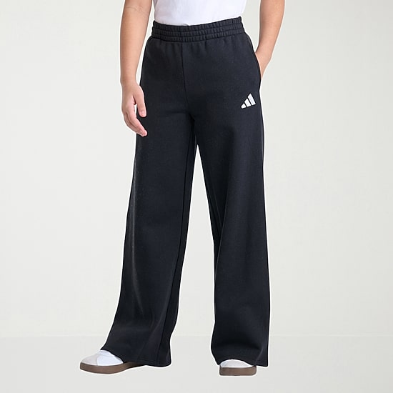 adidas Big Kid Girls Mid Rise Wide Leg Regular Fit Fleece Pull-On Pant