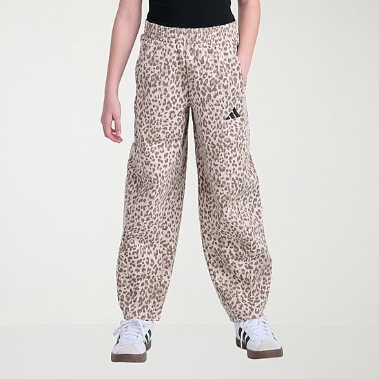 adidas Big Kid Girls Mid Rise Straight Loose Fit Fleece Pull-On Pant