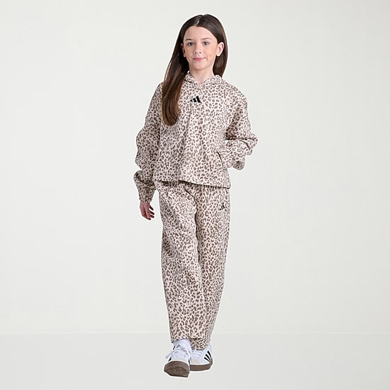 adidas Big Kid Girls Mid Rise Straight Loose Fit Fleece Pull-On Pant