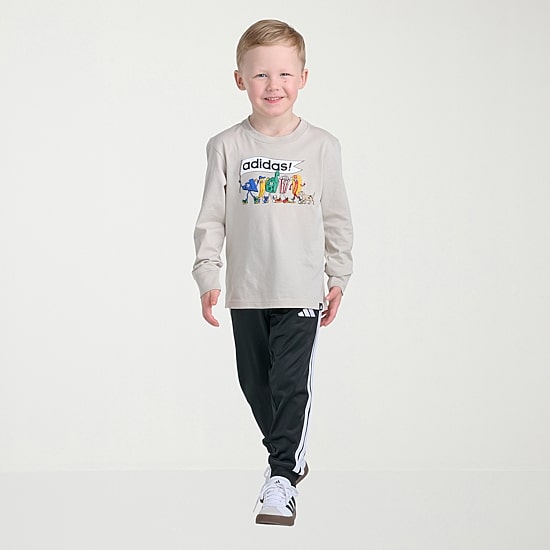 adidas Little Boys Crew Neck Long Sleeve Regular Fit Graphic T-Shirt