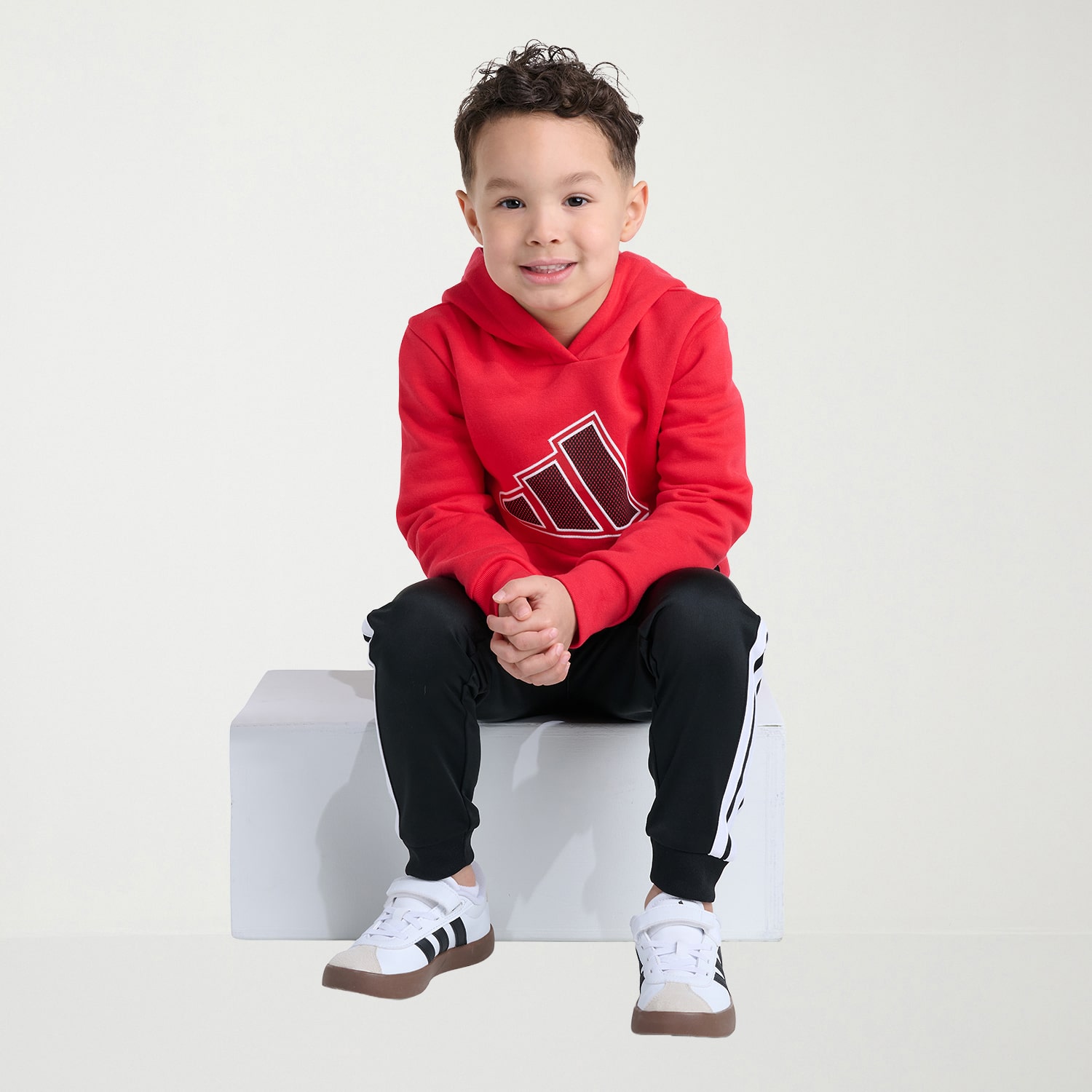 adidas Little Boys Long Sleeve Fleece Active Hoodie