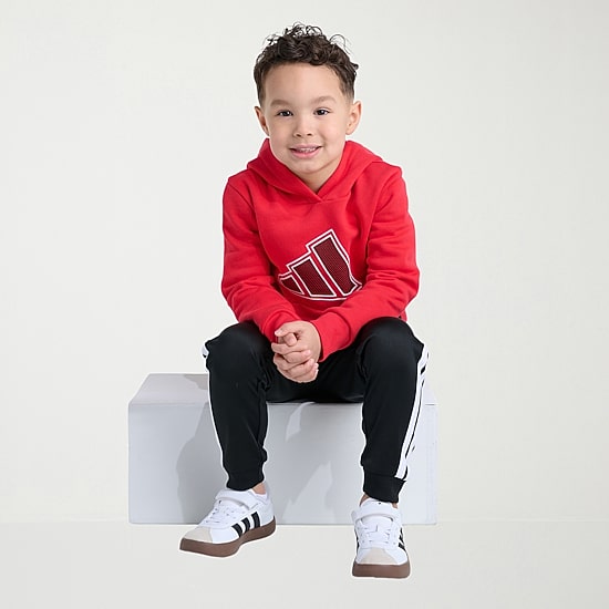 adidas Little Boys Long Sleeve Fleece Active Hoodie