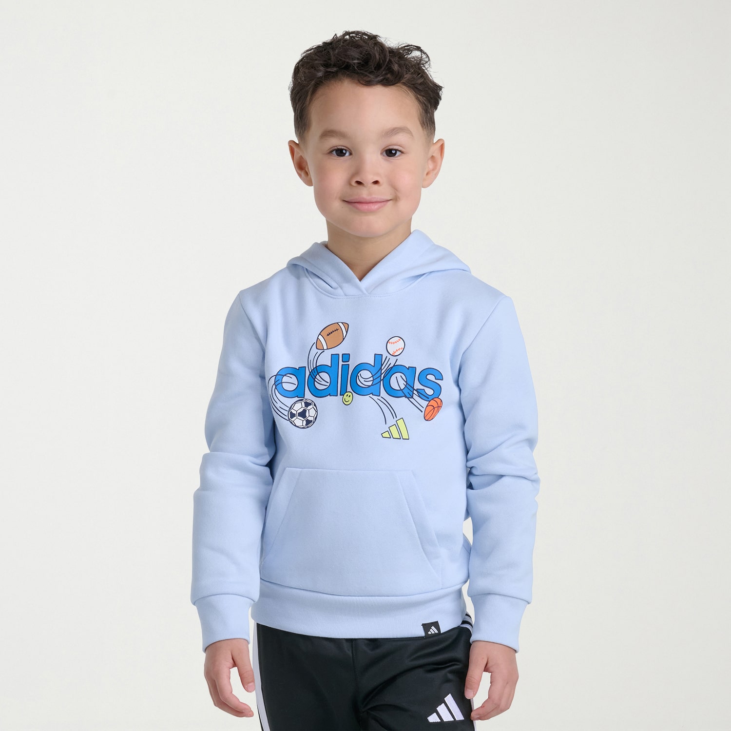 adidas Little Boys Long Sleeve Fleece Active Hoodie