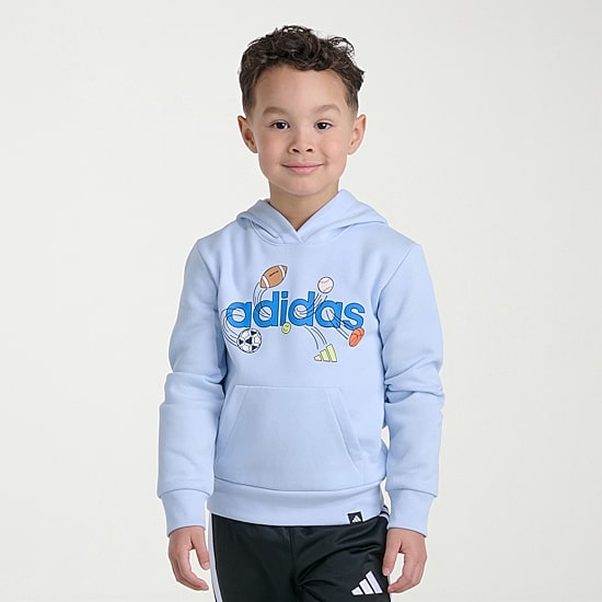 adidas Little Boys Long Sleeve Fleece Active Hoodie