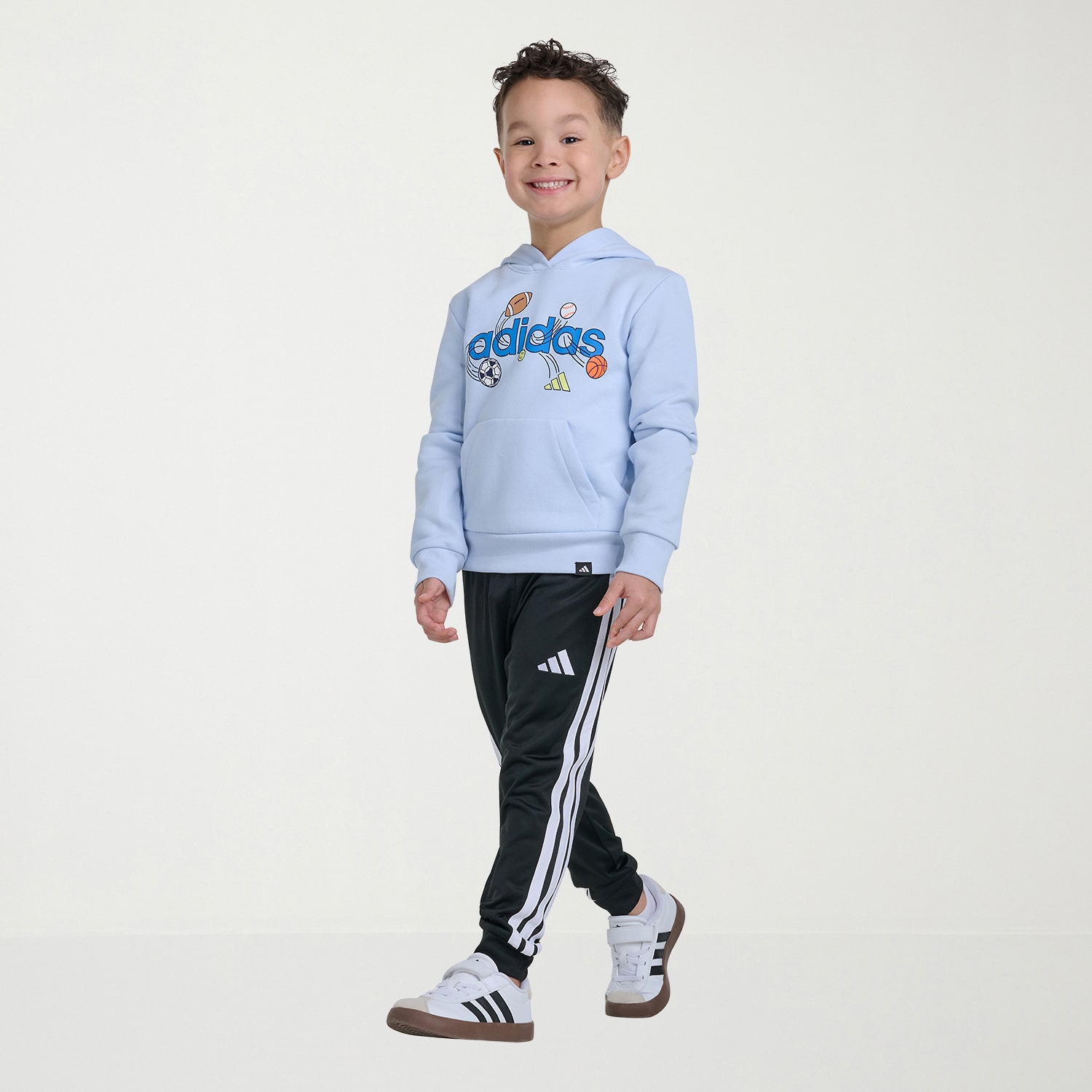 adidas Little Boys Long Sleeve Fleece Active Hoodie