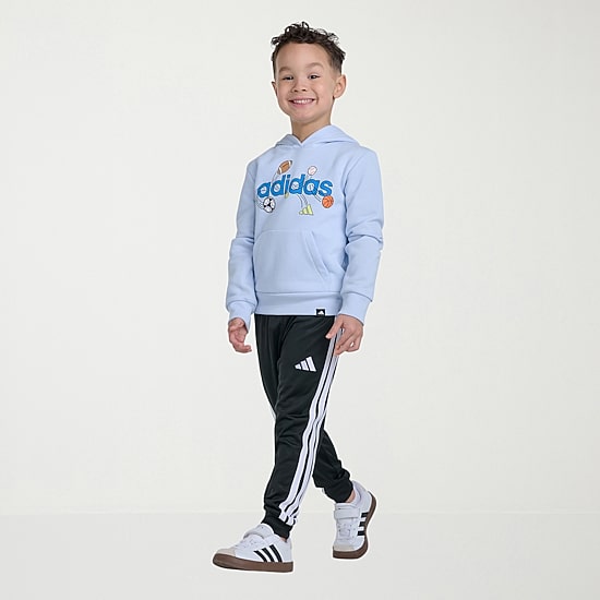 adidas Little Boys Long Sleeve Fleece Active Hoodie
