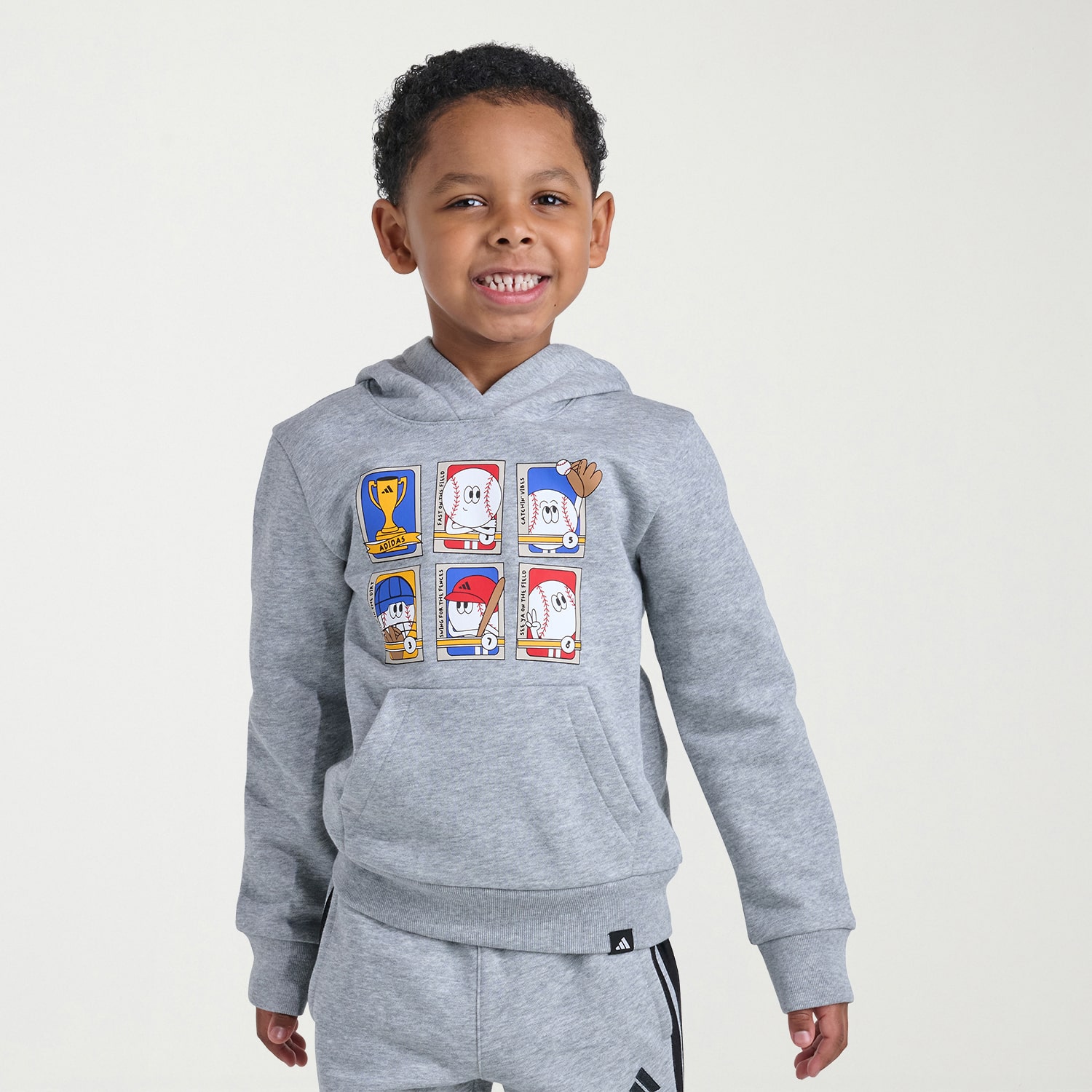 adidas Little Boys Long Sleeve Fleece Active Hoodie