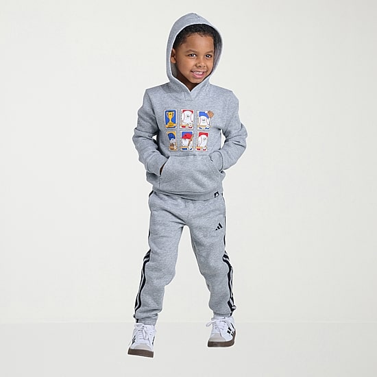 adidas Little Boys Long Sleeve Fleece Active Hoodie