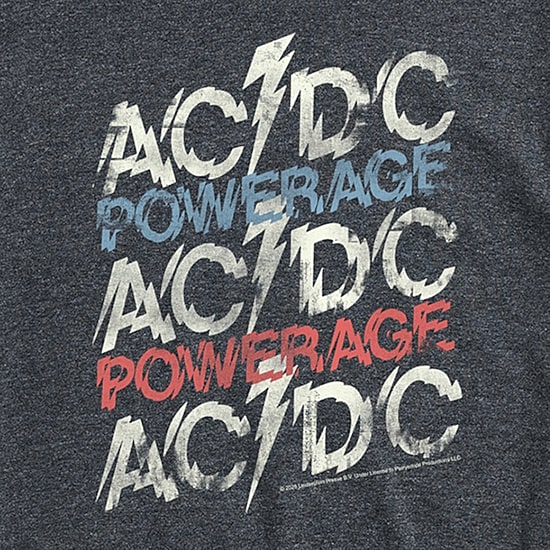 Novelty Mens Crew Neck Short Sleeve Regular Fit AC/DC Graphic T-Shirt