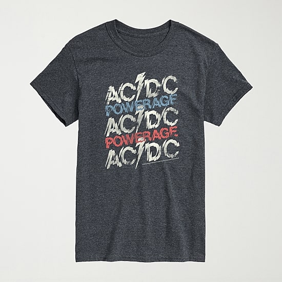 Novelty Mens Crew Neck Short Sleeve Regular Fit AC/DC Graphic T-Shirt