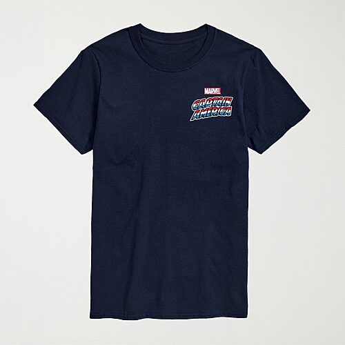 Novelty Mens Crew Neck Short Sleeve Regular Fit Captain America Marvel Graphic T-Shirt, Large, Blue