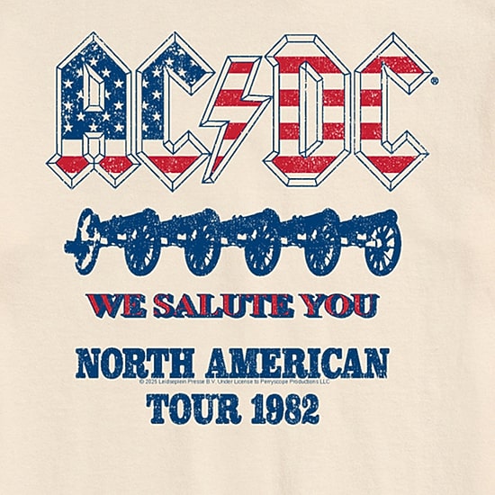 Novelty Mens Crew Neck Short Sleeve Regular Fit AC/DC Graphic T-Shirt