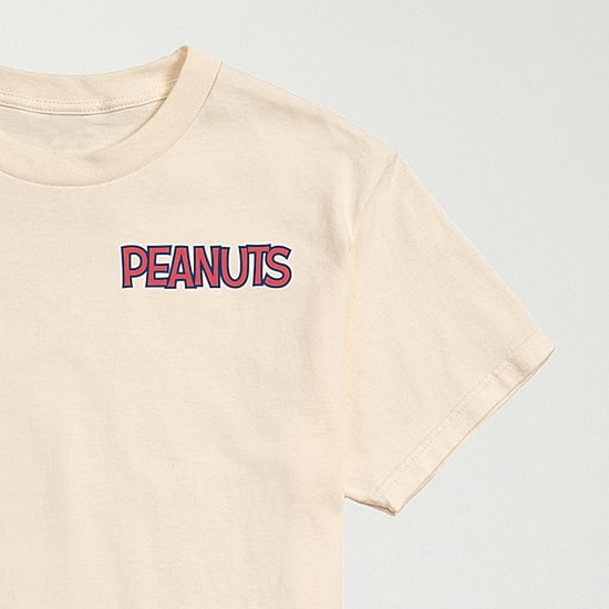 Novelty Mens Crew Neck Short Sleeve Regular Fit Peanuts Graphic T-Shirt