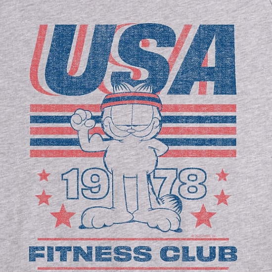 Novelty Mens Crew Neck Sleeveless Garfield Tank Top