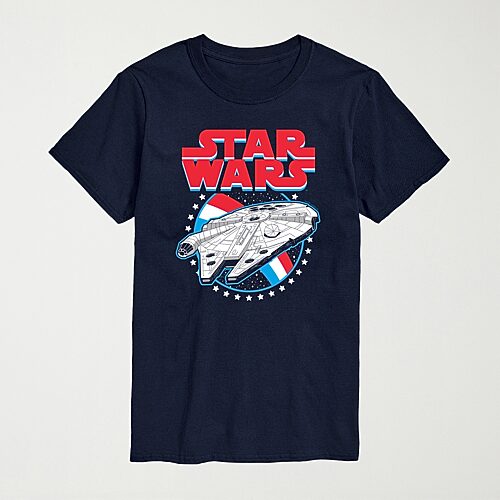 Airwaves Men's Star Wars Millennium Falcon Americana Short-Sleeve Graphic T-Shirt - Navy