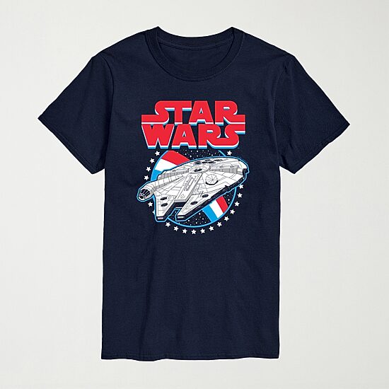 Novelty Mens Crew Neck Short Sleeve Regular Fit Star Wars Graphic T-Shirt