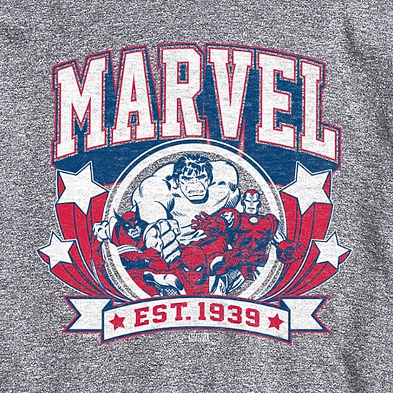 Novelty Mens Crew Neck Short Sleeve Regular Fit Marvel Graphic T-Shirt