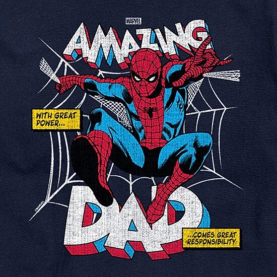 Novelty Mens Crew Neck Short Sleeve Regular Fit Spiderman Graphic T-Shirt
