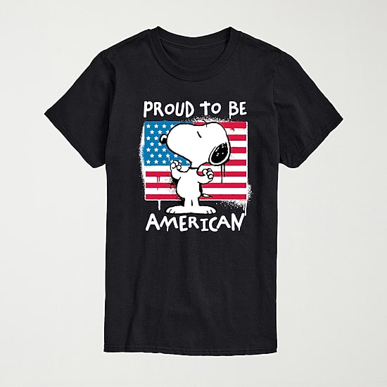 Novelty Mens Crew Neck Short Sleeve Regular Fit Peanuts Snoopy Graphic T-Shirt