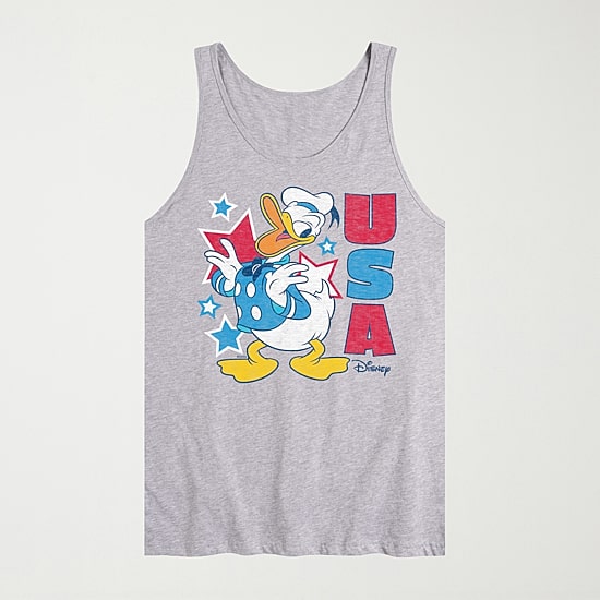 Novelty Mens Crew Neck Sleeveless Donald Duck Tank Top