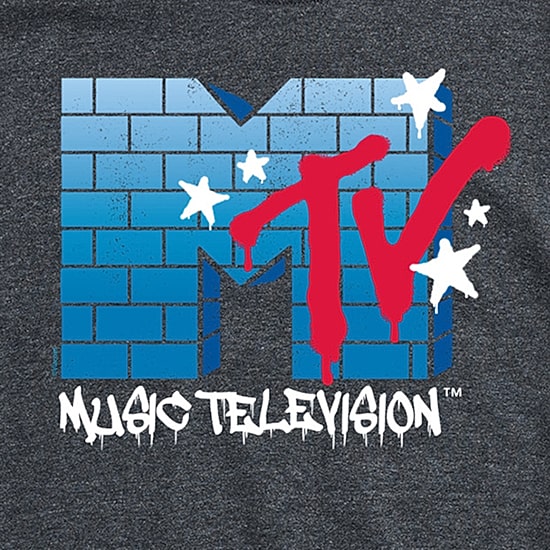 Novelty Mens Crew Neck Short Sleeve Regular Fit MTV Graphic T-Shirt