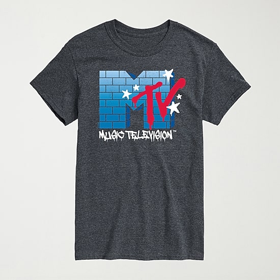 Novelty Mens Crew Neck Short Sleeve Regular Fit MTV Graphic T-Shirt
