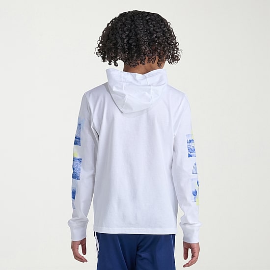 adidas Big Kid Boys Hooded Long Sleeve Regular Fit Graphic T-Shirt