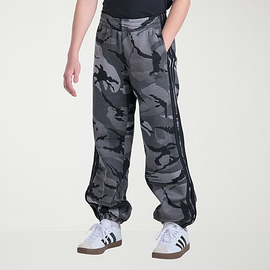 adidas Big Kid Boys Mid Rise Cuffed Loose Fit Fleece Pull-On Pant